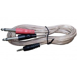 CABLE PLUG3.5mm A 2 PLUG 1/4 MONO 6.35mm 1.8 METROS