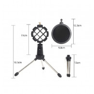 DIMENSIONES DE SOPORTE DE MICROFONO CON FILTRO ANTI-POP DE MESA