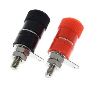 CONECTOR E TERMINAR BANANA JS-910B 4mm ROJO Y NEGRO