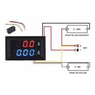 VOLTÍMETRO Y AMPERÍMETRO DIGITAL 100V 10A