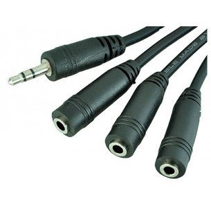 CABLE DE AUDIO TEATRO EN CASA (SISTEMA 5.1), 3 JACK(3.5mm) x 1 PLUGTRS (3.5mm).