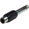 CONVERTIDOR PLÁSTICO 1 JACK RCA A UN PLUG 6.35mm MONOFÓNICO.