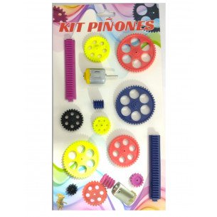 KIT DE 12 PIÑONES 1 MOTOR 3V-9V ESTUDIANTIL